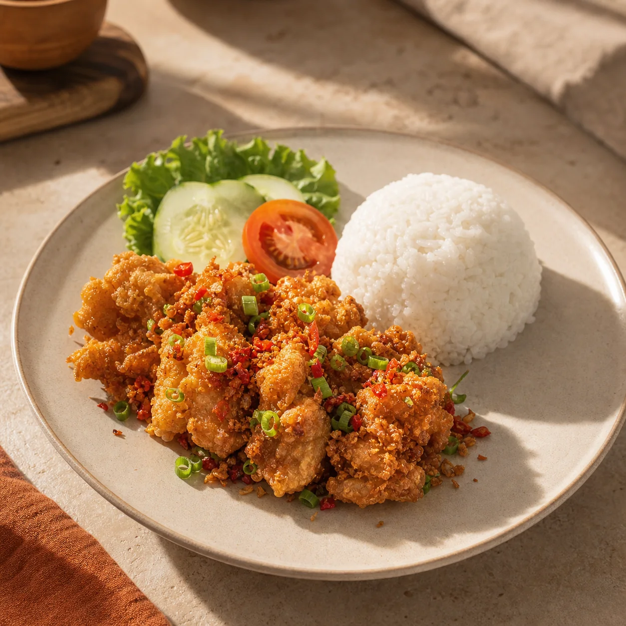 Ayam Cabe Garam + Nasi di PAL.21 Coffee