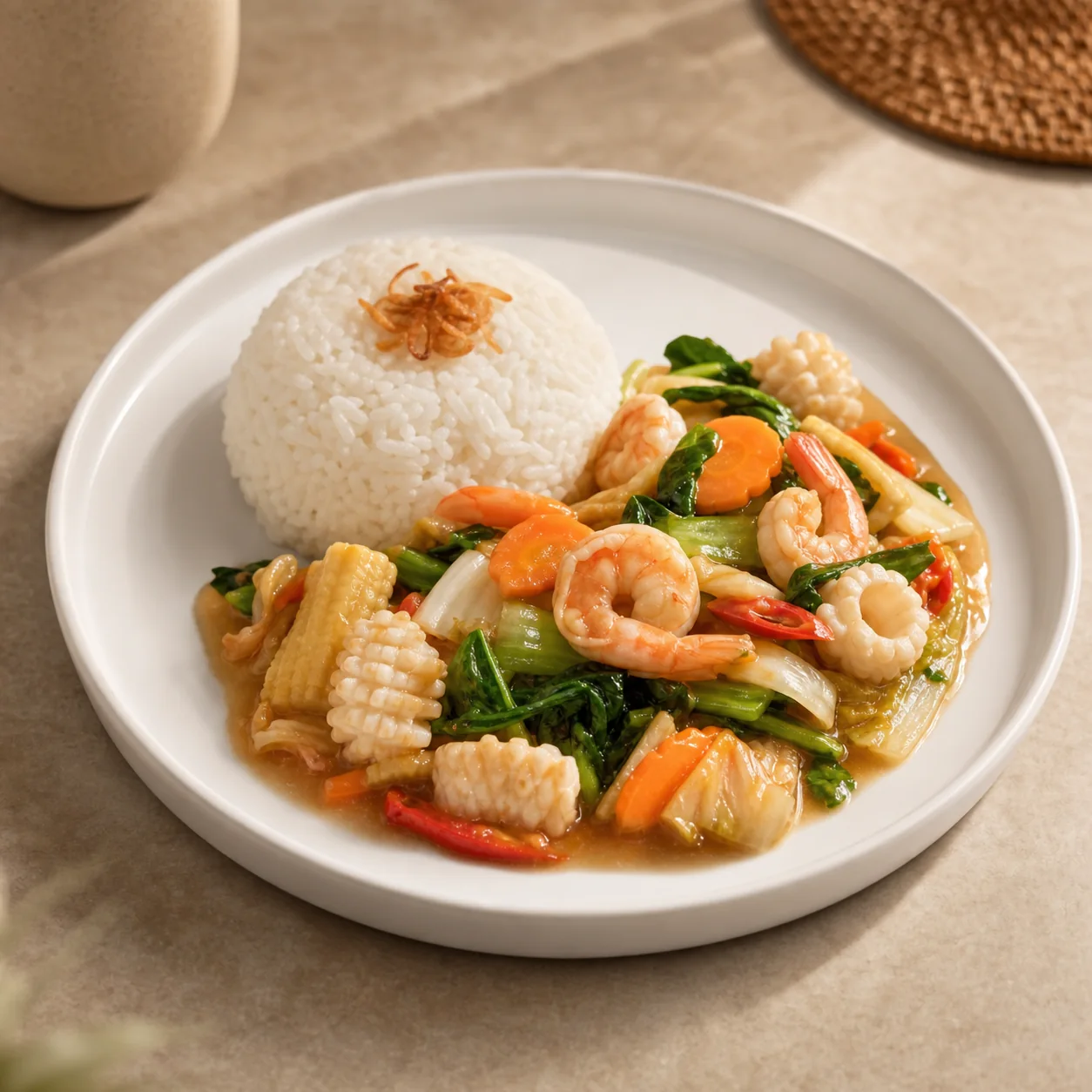 Nasi Capcay Seafood di PAL.21 Coffee