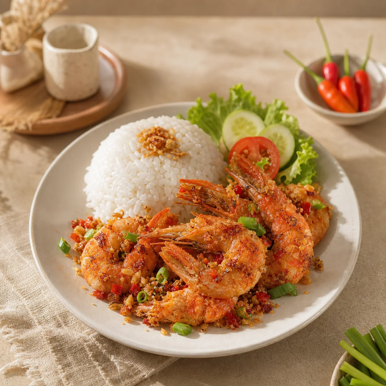 Udang Cabe Garam + Nasi di PAL.21 Coffee