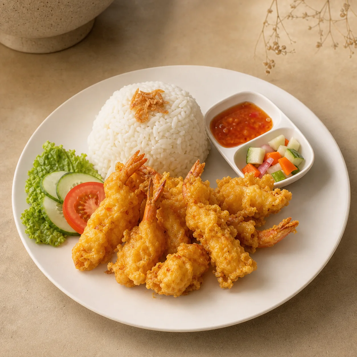 Udang Goreng Tepung + Nasi di PAL.21 Coffee