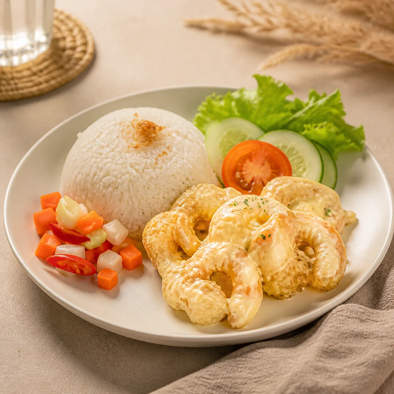 Udang Saos Mayo + Nasi di PAL.21 Coffee